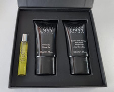Gucci Envy Men 3pc Set 7ml/.24oz EDT Rollerball, 1.7oz A/S Balm, 1.7oz S. Gel 