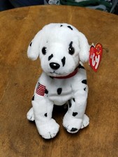 2001 Ty Beanie Babies "Rescue" 9/11 FDNY Dalmatian Dog Plush Toy USA Flag