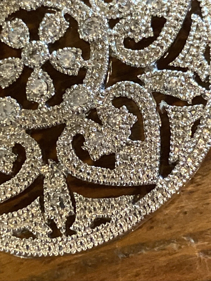 Gorgeous Filigree Cut Floral Medallion Pendant Jewels Silver 935 Argentium - Image 4 of 4