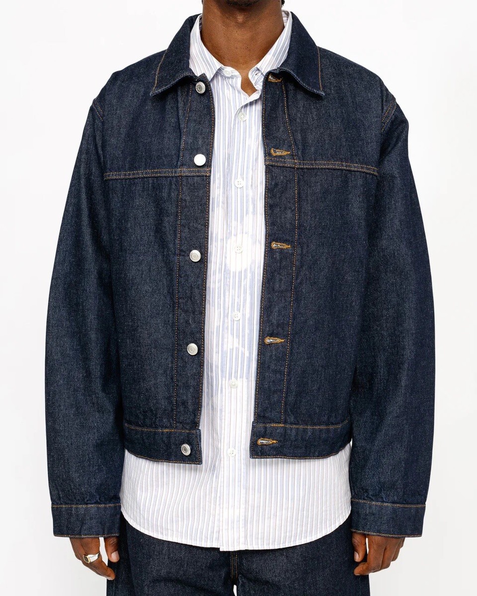 Stussy TRUCKER JACKET RINSED INDIGO Size XXL Ç | eBay