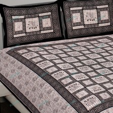 Jaipuri Geometric Printed Home Decor Cotton Double Bed Sheet With 2Pillow Cover