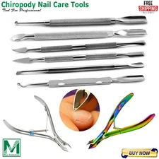  Manicure Pedicure Nail Cuticle Pusher Nipper Scissors Nail Polish Scraper Gouge