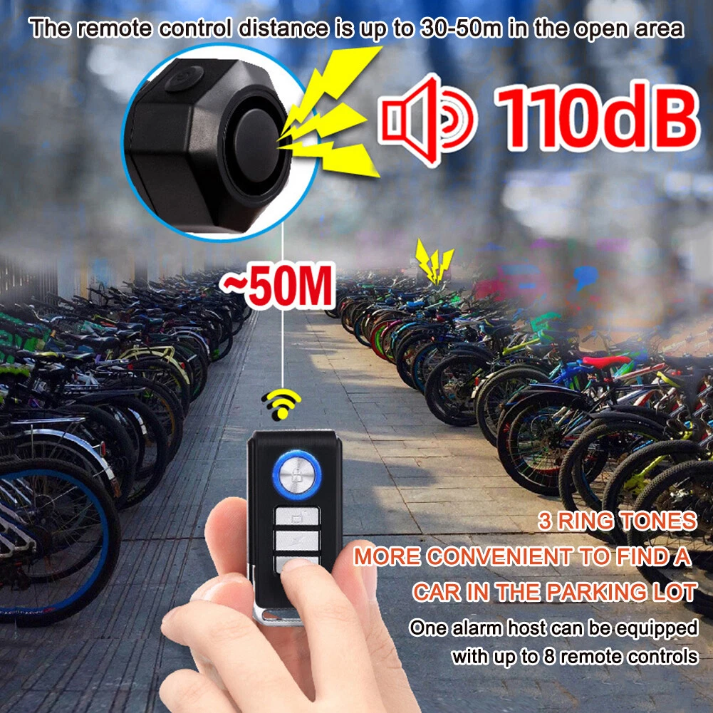 Mountain Bicycle Anti Theft Alarm Wireless Vibration Motion Sensor with Remote