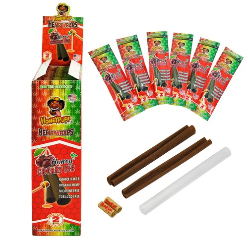 Envolturas de hierbas HONEYPUFF tamaño king sabor cereza pieles de cigarro paquetes de 12/2 quilates caja completa - Imagen 3 de 12