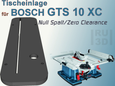 Null Spalt Tischeinlage f. BOSCH GTS 10 XC Tischkreissäge, zero clearance GTS10