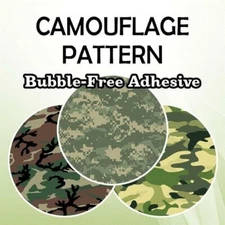 Bubble-Free Adhesive Vinyl Camouflage Patterns 12" Roll