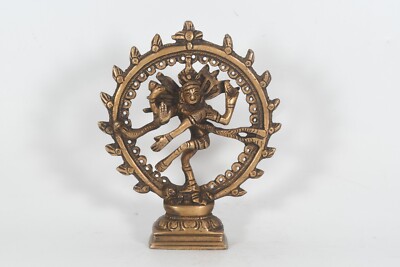 Hand Crafted Antique Brass Natraj Dancing Shiva Traditional Statue Blessing Art