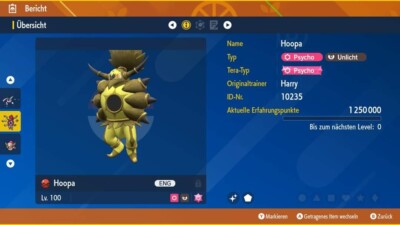 Shiny Hoopa Unbound 6IV| LVL 100 | Nat Dex | Pokemon Karmesin / Purpur [Eng]