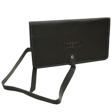 Tabaktasche aus Echtem Leder mit Paper Fach Tabakbeutel Drehertasche (schwarz)