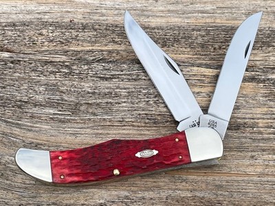 CASE XX *c 2025 DARK RED PEACH SEED JIG FOLDING HUNTER W/SHEATH