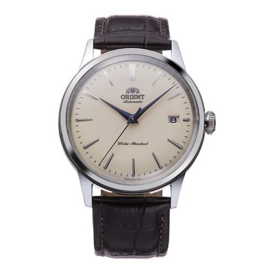 Orient Bambino Men's Automatic Watch RA-AC0M04Y10B Cream Dial Brown Leather 30M