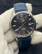 TAG Heuer Carrera WAR211A Calibre 5 Automatic 39mm Black Dial Serviced COA