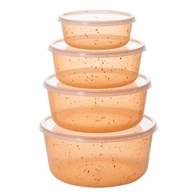 4Pcs stackable Plastic Bowls with Lids Set for Kitchen, Safe BPA Free Non Tox...