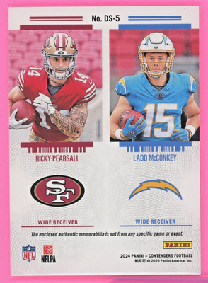 2024 Contenders Ladd McConkey Ricky Pearsall #DS-5 