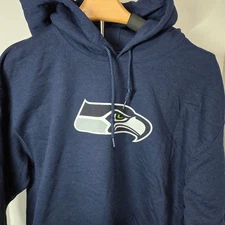 NFL Team Apparel Men's Seattle Seahawks Pullover Hoodie Navy Size Medium