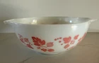 Vintage PYREX White & Pink Gooseberry Cinderella Mixing Bowl #443 2 1/2 Quart