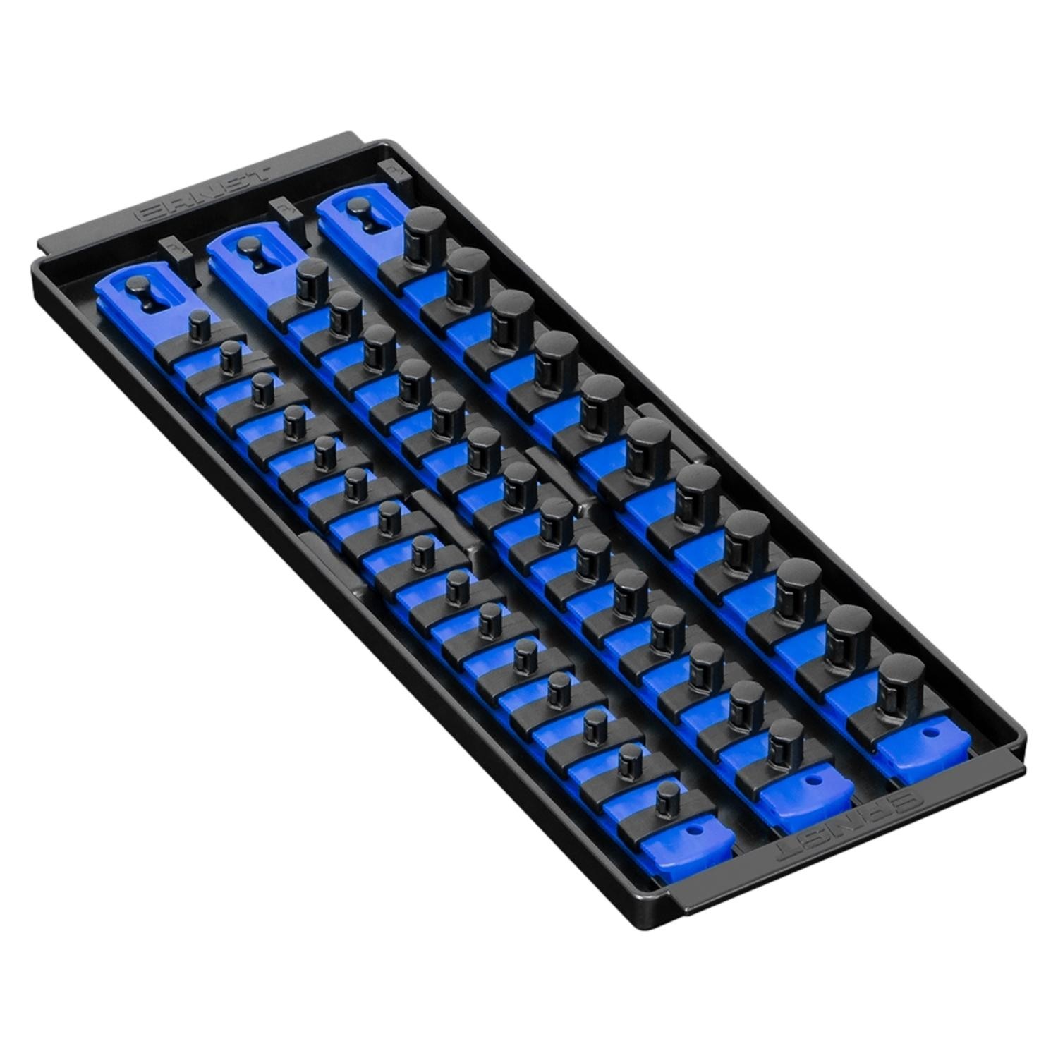Ernst 8491 Socket Boss Storage Organiser Rail 3-Rail Twist Lock 13"" Blue