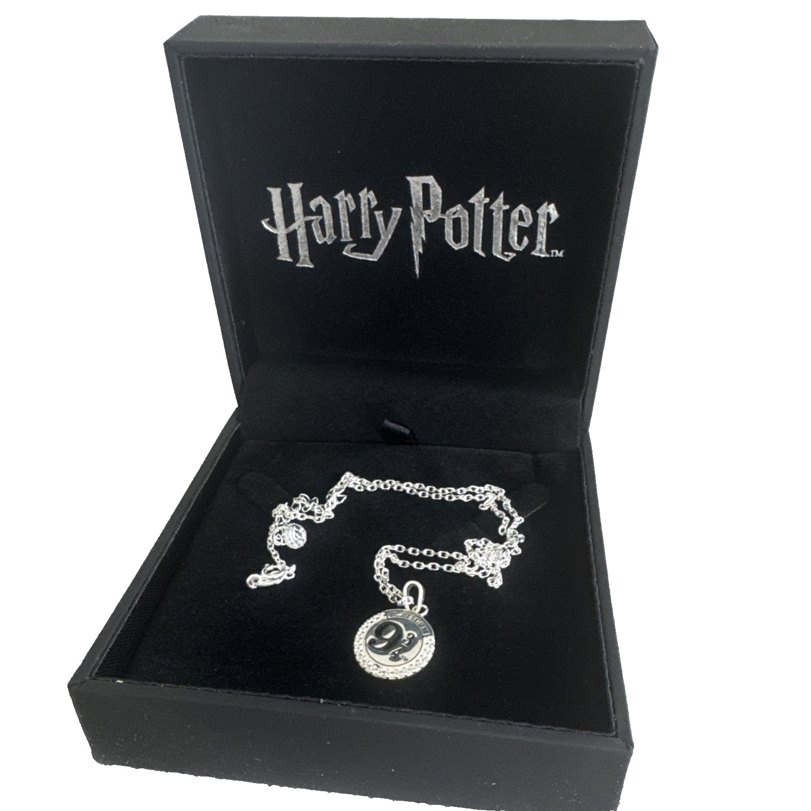 Harry Potter Sterling Silver Crystal Necklace Platform 9 3/4 Official BNWT