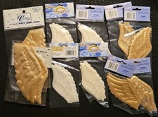 10 Pairs Vintage Darice Wrights Gold Sparkle Angel Wings Doll Making Var Sizes