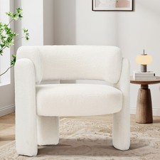 Bois Solide Fauteuil Baril Moderne, Mousse Haute Densité, Tissu Hypoallergénique