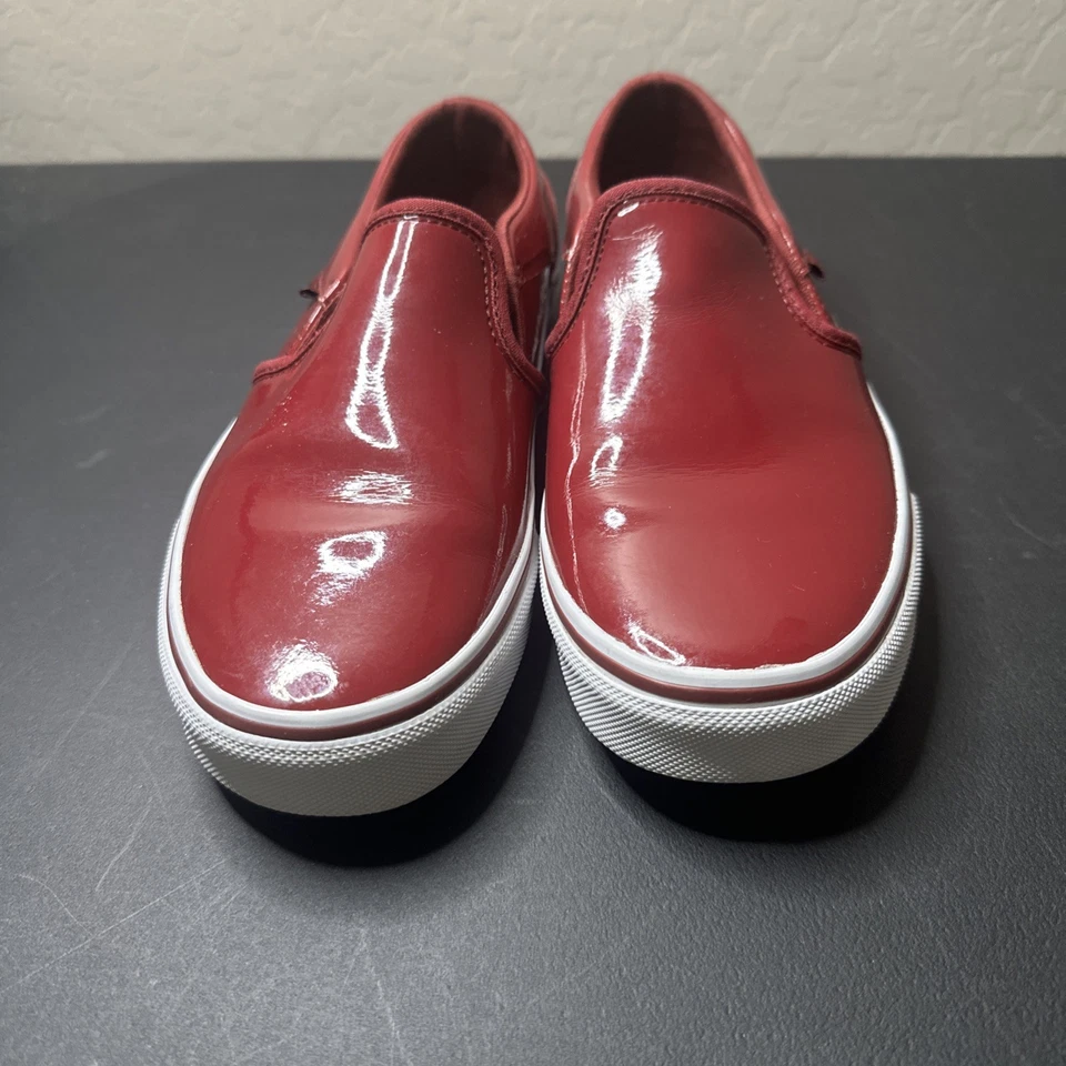 Zapatos clásicos de lona VANS de cuero granate para mujer 7,5 Foto 3 de 4