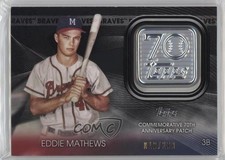 2021 Topps 70th Anniversary Manufactured Logo Black Eddie Mathews Patch HOF 02ho