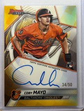 2025 Bowman's Best - Gold Refractor Auto On Card Coby Mayo (RC) #B25-CM - 34/50 