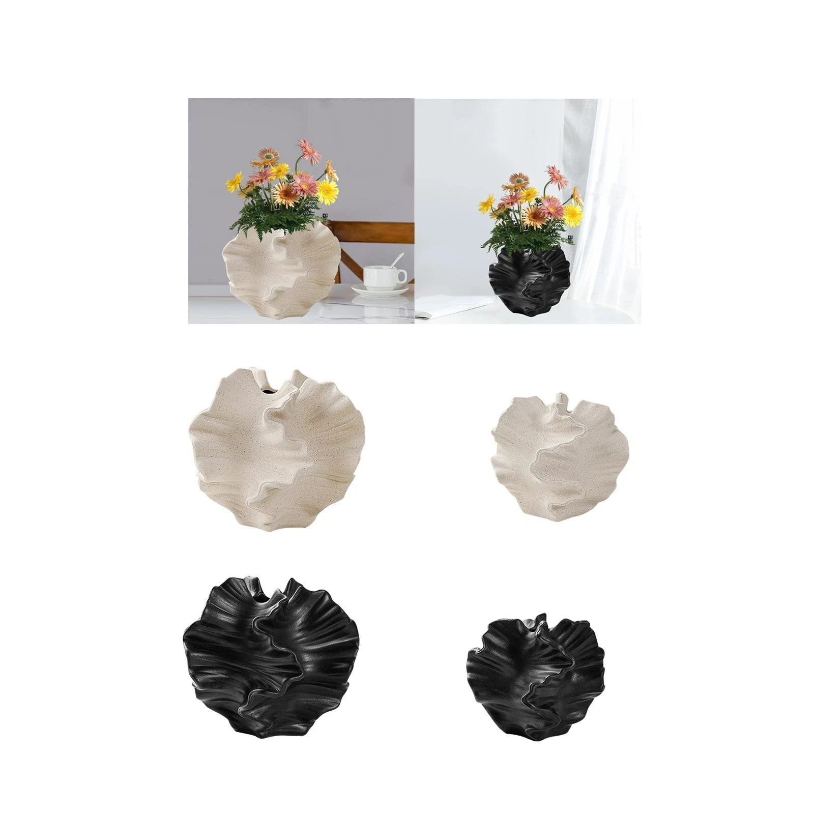 Ceramic Vase Modern Garden Stand Art Container Desktop Vase for Living Room