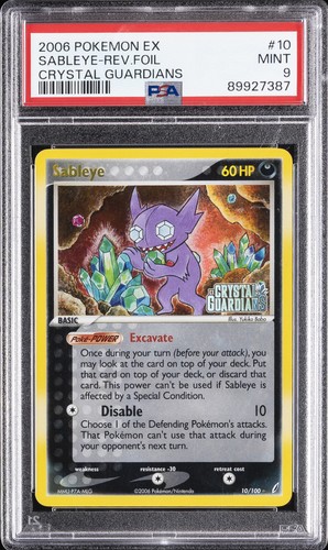 2006 POKEMON EX CRYSTAL GUARDIANS #10 SABLEYE-REVERSE FOIL PSA 9