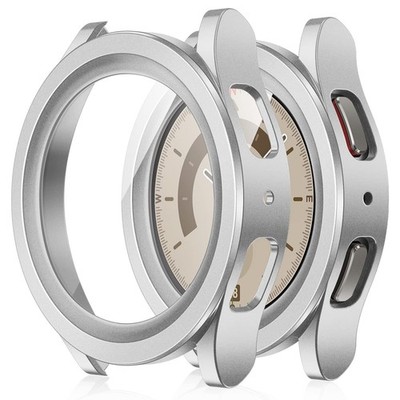 Amizee 2 Pack Case Compatible with Galaxy Watch 5 Pro (45mm), Silver+Silver