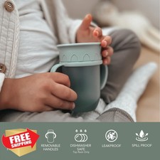 nouka All Around Cup Blush Removable Handles Leak Proof Easy Grip