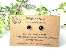 Black Onyx Stud Earrings Stainless Steel Stud Earrings Gift 7th Anniversary 
