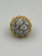 Mackenzie Childs Majolica 1.5” Flowers Multicolor Cabinet Knob Drawer Pull