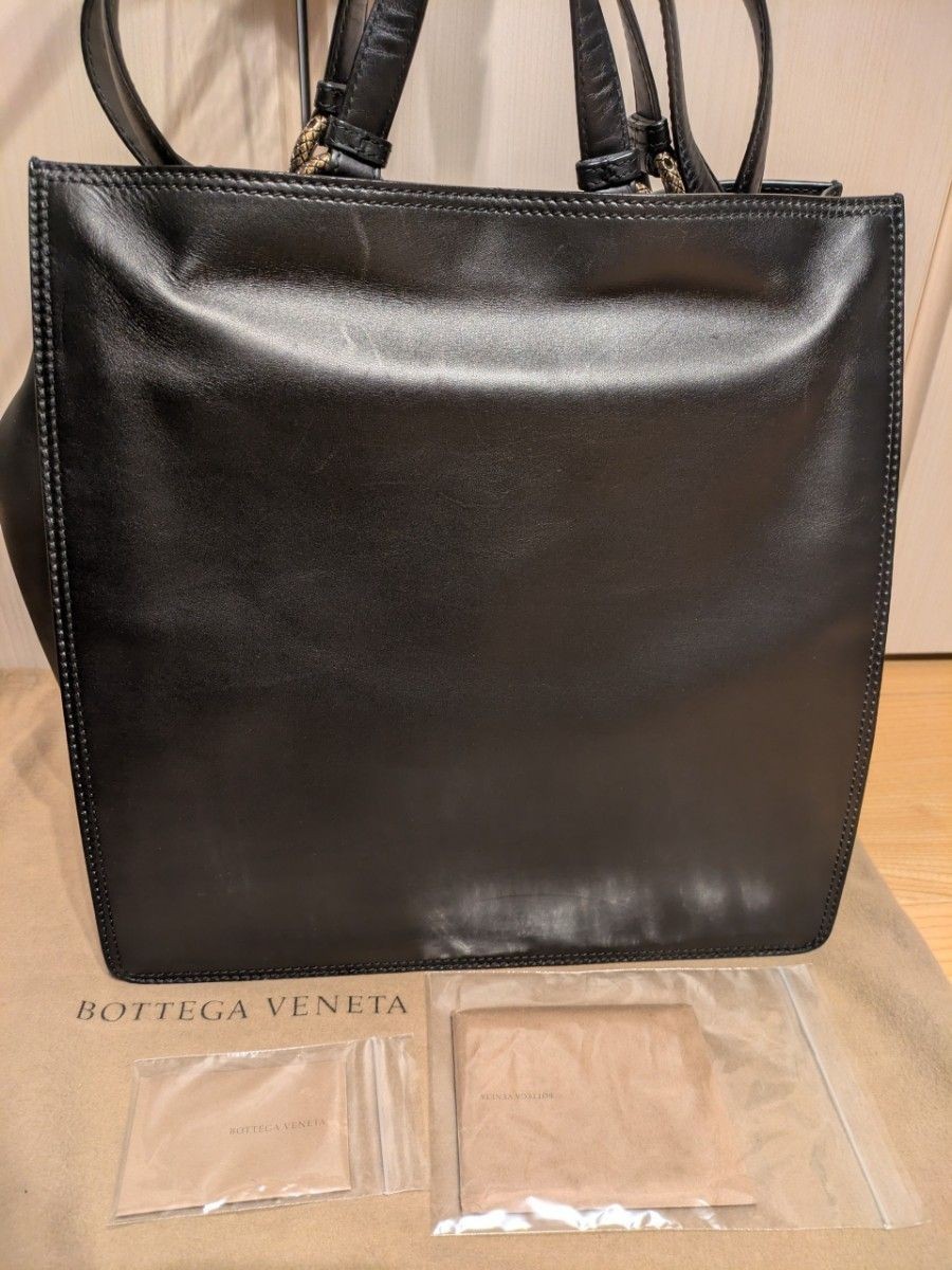 Bottega Veneta Black Leather Tote Bag 50th Anniversary Excellent Condition thumbnail 2