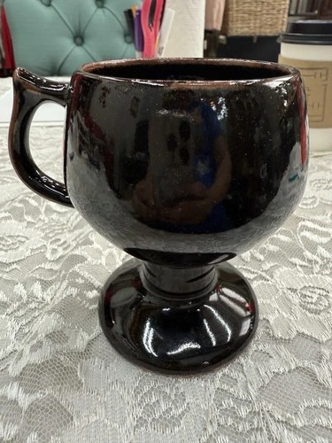 Vintage Otagiri  MCM Stoneware Footed Pedestal Coffee Mug Brown