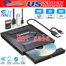External CD DVD Drive USB 3.0 Writer Burner Player for PC Laptop Windows 11 10