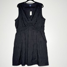 NEW Gap Textured Crinkle Empire Waist V-Neck Mini Dress Women's Size XL