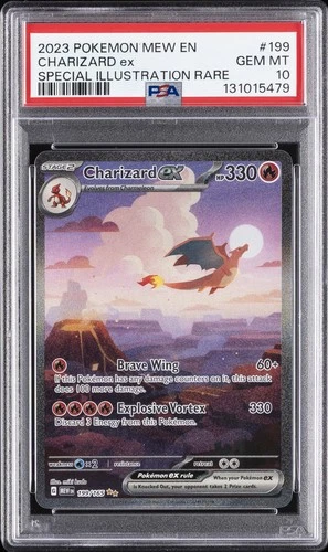 2023 POKEMON MEW EN-151 SPECIAL ILLUSTRATION RARE #199 CHARIZARD EX PSA 10