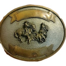 Buckin' Broncos 1940's German Silver Belt Buckle