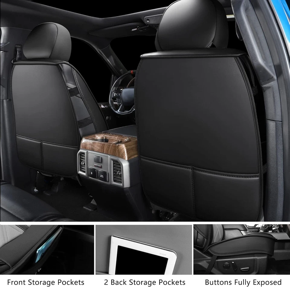 Faux Leather Seat Covers for Chevy Silverado 1500 & GMC Sierra 2007-2024 💺 - Image 3 of 4