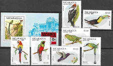 Nicaragua Bird/Woodpecker/Hornbill/Parrot/Motmot/Quetza 1981 SC1125-8 C986-8 MNH