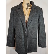 Sag Harbor Wool Rich Blend Womens Gray Blazer, 70 wool, Womens Sz 12P