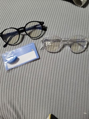 New Bundle 2 Pairs Blue Light Blocking Glasses W Light Tester And Lens Clnr