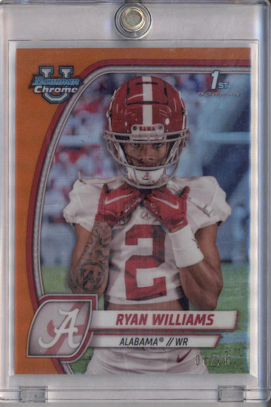 2024 Bowman Chrome University Orange Refractor #53 Ryan Williams RC /25