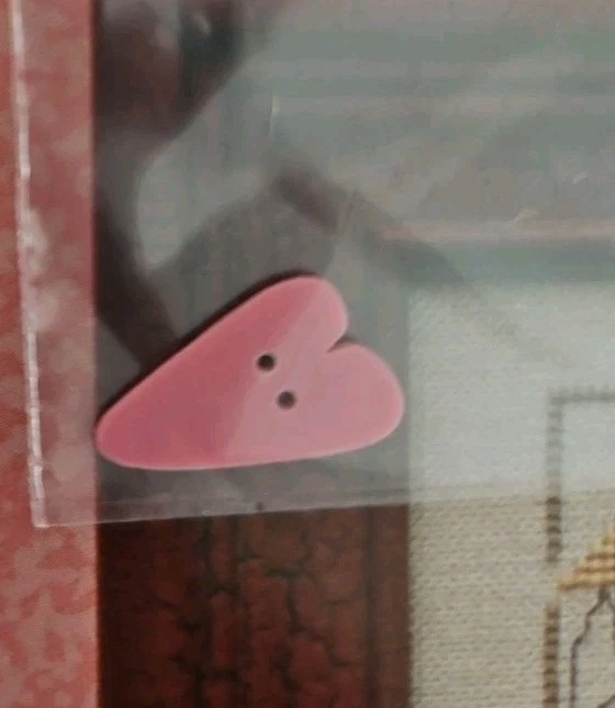 Heart in Hand VALENTINE BIRD Wee One X-Stitch Pattern & Button by Cecilia Turner - Image 3 of 3