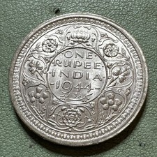 1944 British India Silver Rupee BU++ George VI Brilliant Uncirculated