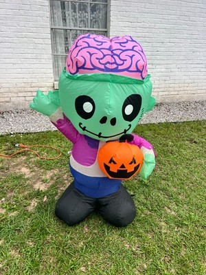 42'' Zombie Boy With Brain Halloween Inflatable Way To Celebrate
