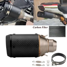 2" Universal Motorcycle Slip-on Muffler Exhaust Pipe Tail Tips Carbon Fibre 51mm
