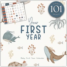 Baby's First Year Memory 1st Year Calendar with 100 Stickers Baby's First