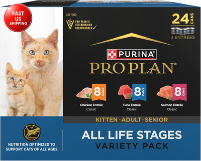 High Protein Wet Cat Food Pate All Life Stages Classic Entree Variety Pack